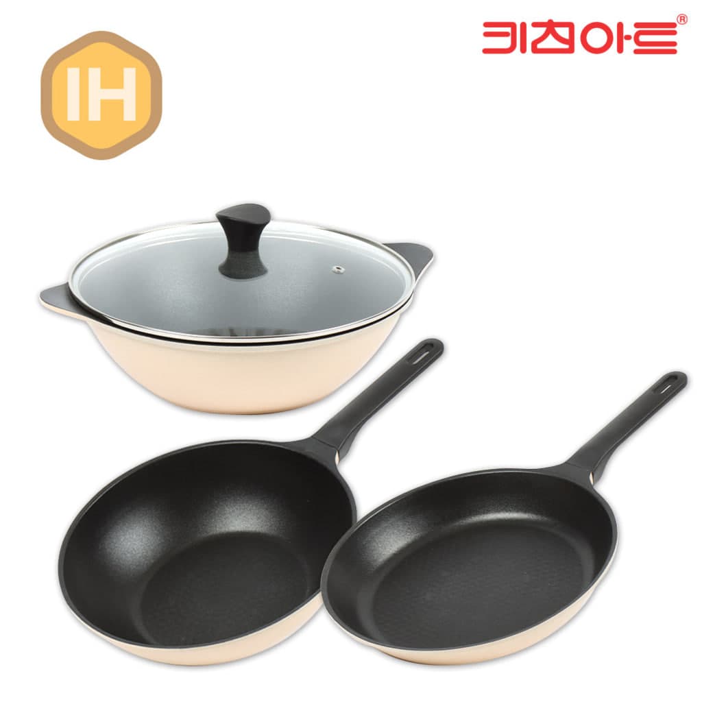 키친아트 IH 후라이펜 4종 모던 베이지 28CM