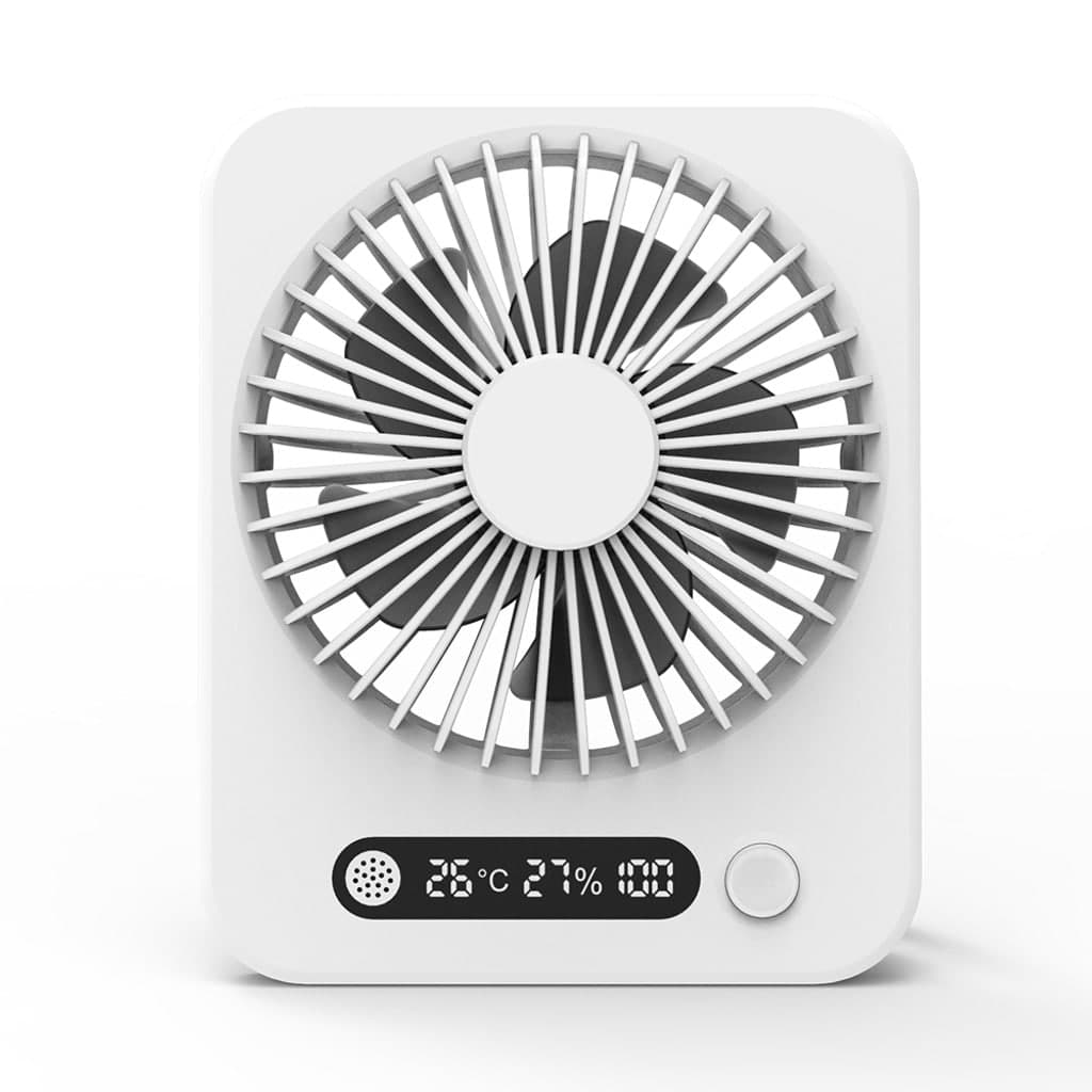 모노큐브선풍기/미니/4인치/온.습도계/모노/TS-tableHT01-M(20)(화이트)